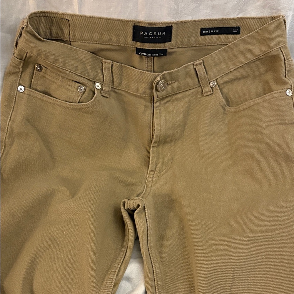 PacSun Khaki Slim Stretch Jeans 33/32